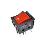 Кнопка KCD4 6pin з червоною підсвіткою